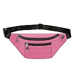 Fanny Pack for Men & Women, Fashion Waterproof Waist Packs with Adjustable Belt, Casual Bag Bum Bags for Travel Sports Running. (2-Pink)