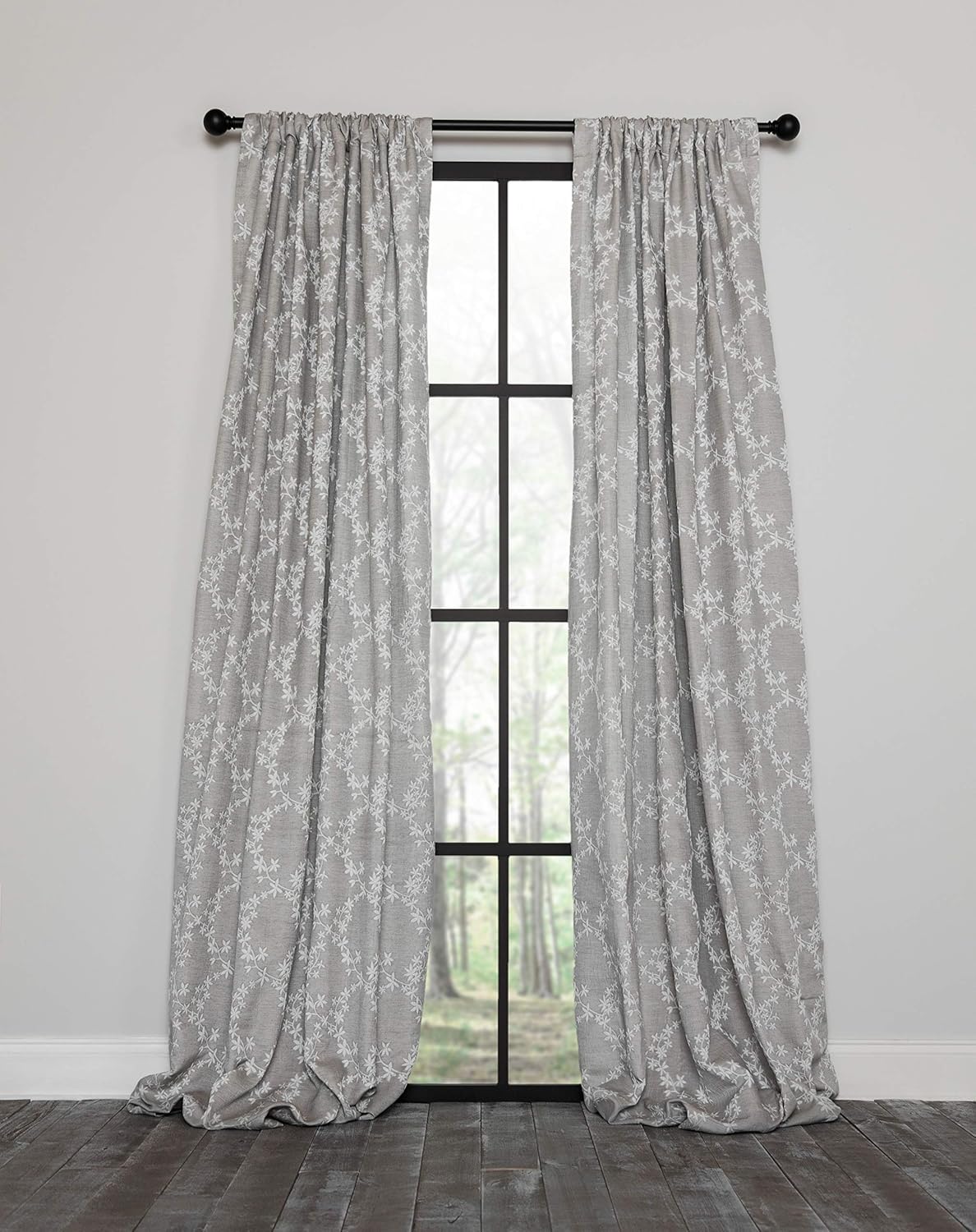 Manor Luxe ML19305-Floria Shower Curtain, 72" x72, Gray