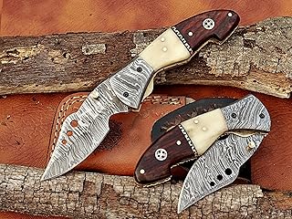 GLADIUS CRAFTS Damascus Folding Knife: Unleash Your Inner Adventurer with This Compact and Stylish EDC Tool â€“ Precision Craftsmanship, Portability, and Versatility in One Sleek Package!