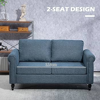 HOMCOM Vintage Loveseat, Upholstered Love Seat Furniture