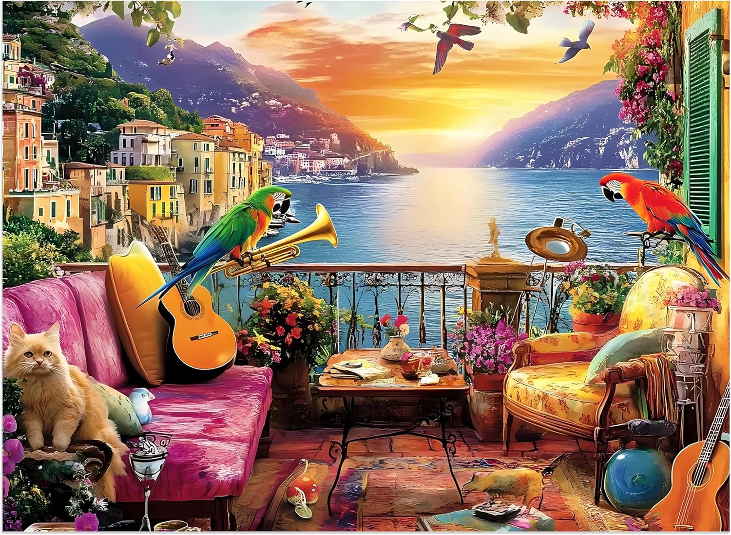 500 Piece Puzzles for Adults, Flower Jigsaw Puzzle 500 Piece for Adults Kids Seniors, Recycled Cardboard Large Piece Puzzle 500, Family Puzzles Great Gift for Mom Dad Family Friends 20.5 x 15 in