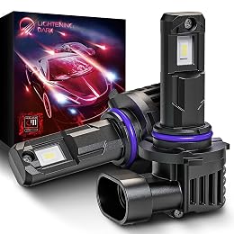 LIGHTENING DARK 9012 Bulbs, 9012 Fog Light Bulbs 400% Bright 6500K Xenon White 24000LM Fanless Wireless Plug and Play Compatible with Sierra Ram 1500/2500/3500 Cherokee RAV4 (Pack of 2)
