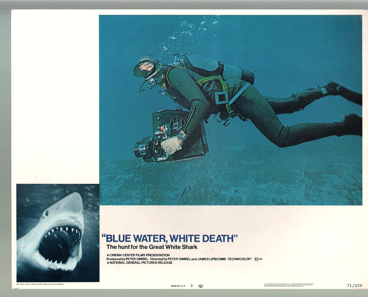 MOVIE POSTER Blue Water, White DeathTom ChapinColorLobby Card11x14 Home & Kitchen MOVIE POSTER Blue Water, White DeathTom ChapinColorLobby Card11x14 Home & Kitchen