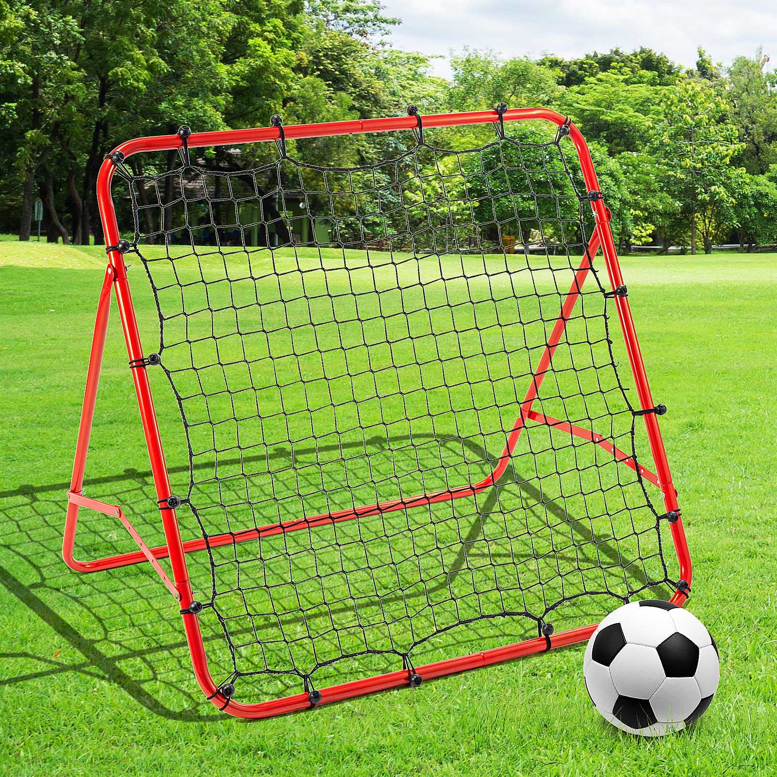 Trintion Fußball Rebound Netz Kinder und Jugendliche Tragbares Prellwand Verstellbar Fußballtor Kicker für Fußball Training 100 x 100cm