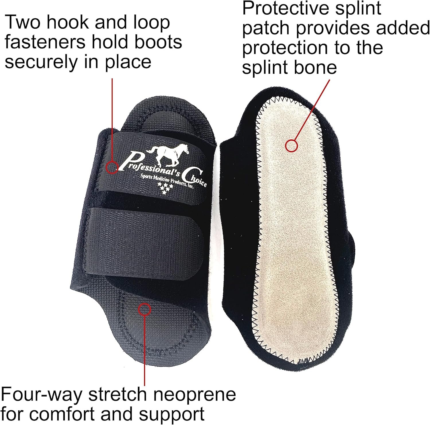Professional's Choice Equine Competitor Front Leg Splint Boot | Hook & Loop Closure | Sold in Pairs | One Size Fits All