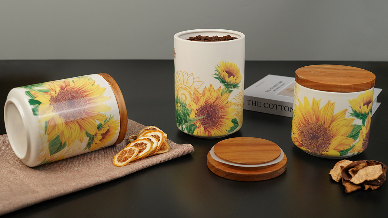 Amazon.com: Sunddo Sunflower Ceramic Canister Sets for Kitchen