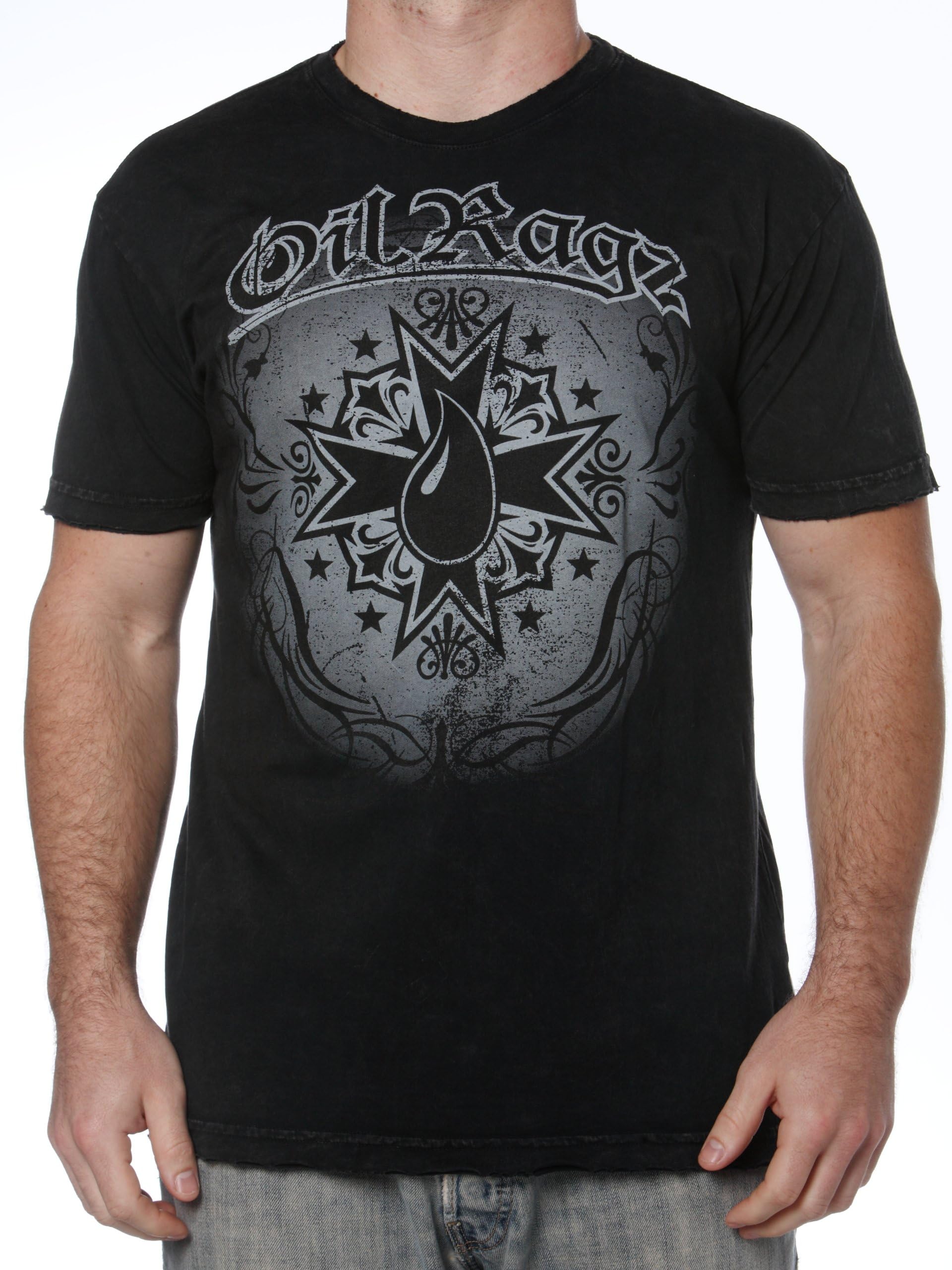 Oil Ragz M1-152-BLK-XXL Black Distressed XX-Large Men's Iron Cross Short Sleeve T-Shirt