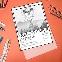 Vista 8 de LOUPELLER Papel de calco de 9 x 12 pulgadas, 100 hojas de 32 libras y 1.76 oz, papel de calco altamente transparente sin arrugas para dibujar