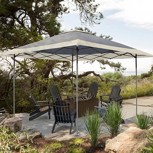 Meetleisure Tienda de campaña instantánea de 13 x 13 pies con alero extendido, toldo comercial desplegable con bolsas de arena, carpa para cenador