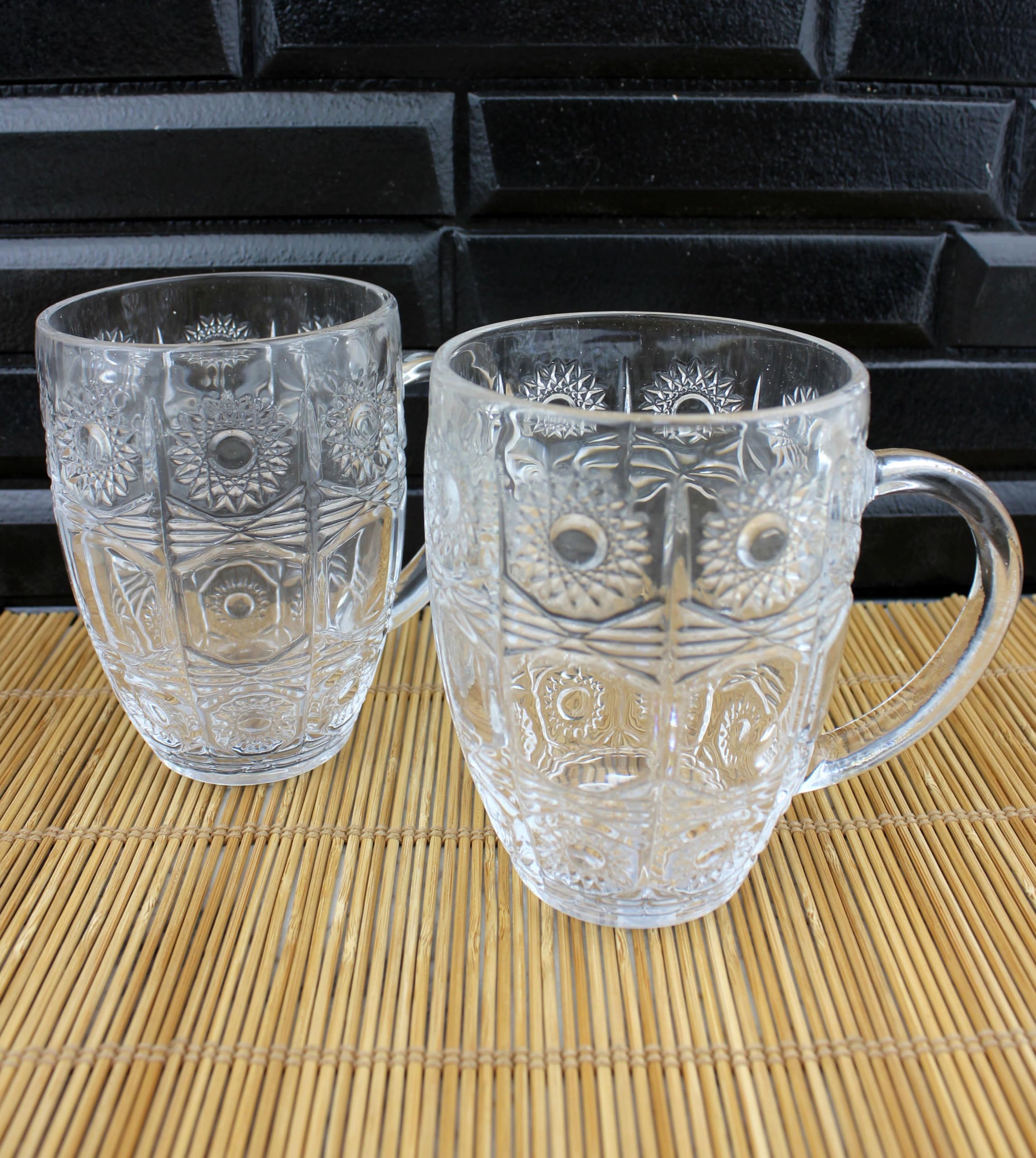 2li Kristal Lüks Cam Kupa Büyük Boy Kupa 500ml