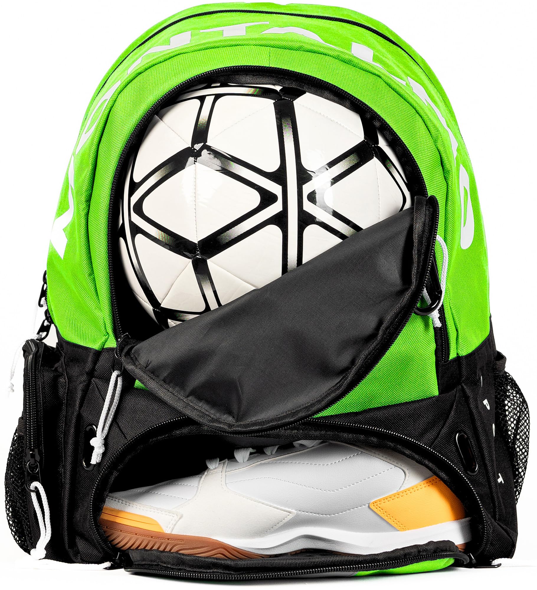 Fußball Basketball Voley Handball Rucksack mit Schuhfach und Ballfach | Sportrucksack für Jungen und Mädchen