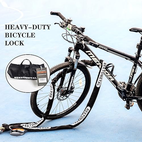 Miniatura 7 de Cadena de seguridad resistente, 6 pies x 38 pulgadas de grosor de acero endurecido a prueba de cortes, cadena de bloqueo antirrobo para