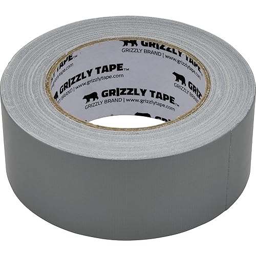 Miniatura 6 de Grizzly Brand Cinta adhesiva de grado profesional, paquete de 2, color plateado, 1.1 mil de grosor, 1.88 pulgadas de ancho x 30 yardas, 2 rollos,