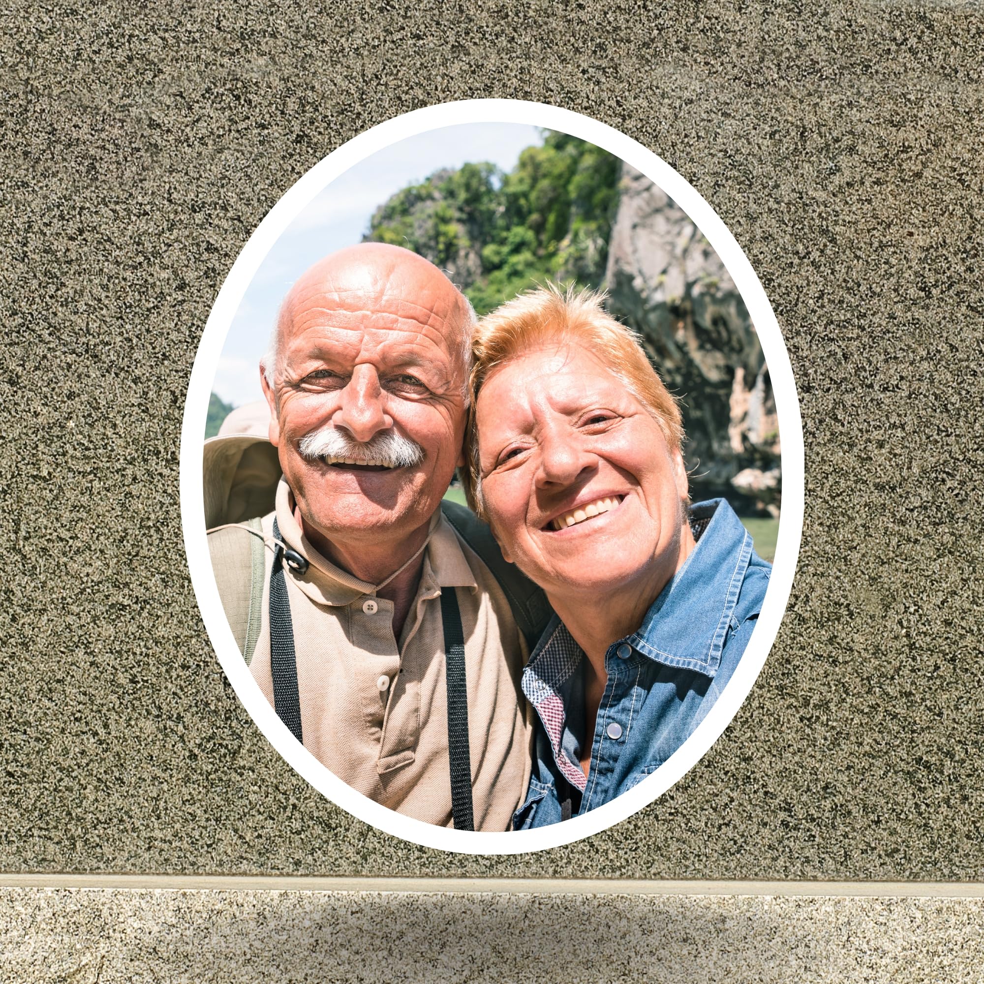 Bethel Personalized Memorial Ceramic Photo Tile – Oval 6" Waterproof Porcelain Picture for Tombstones & Graves, Headstone Plaque for Cemetery Decorations, Funeral Tribute Portrait