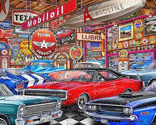 Miniatura 6 de Springbok Muscle Car Museum - Rompecabezas de 1000 piezas para adultos, los amantes de los autos clásicos disfrutarán de este desafío de rompecabezas