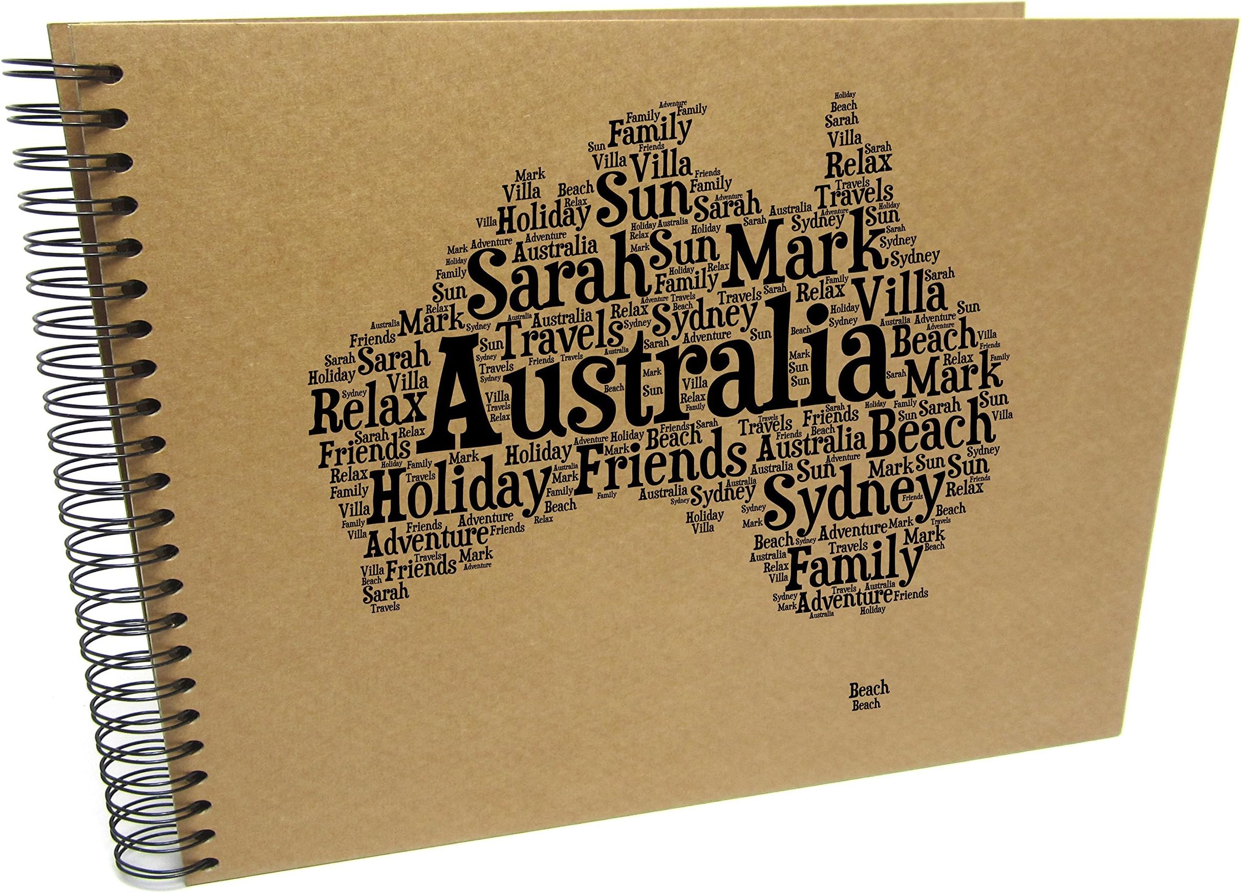 Personalised A3/A4/A5 Travel Holiday Scrapbook, Photo Album, EU, USA, Australia