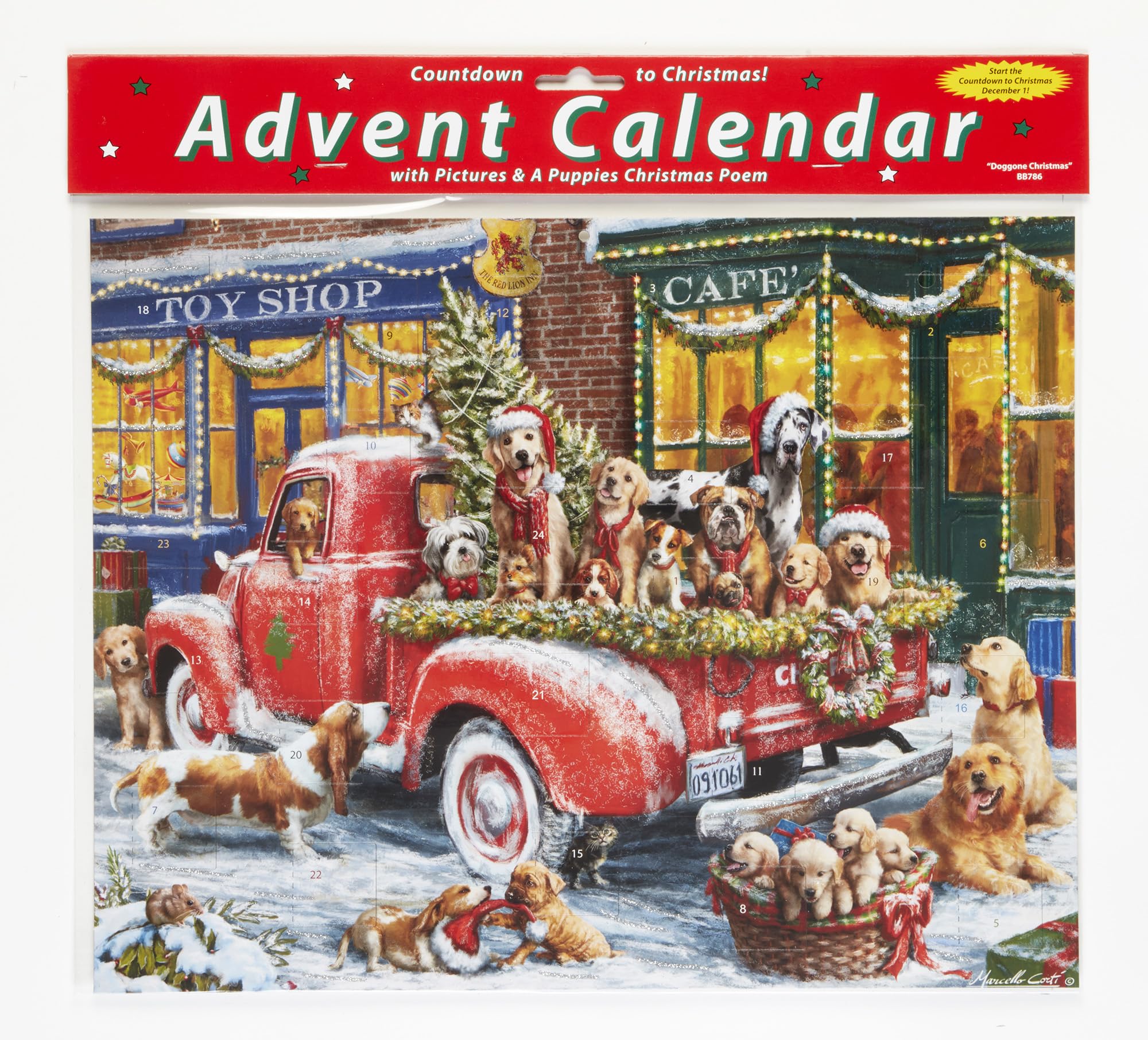 Vermont Christmas Company 'Doggone Christmas' Advent Calendar (Countdown to Christmas) with 'A Puppies Christmas' Poem - Image 2