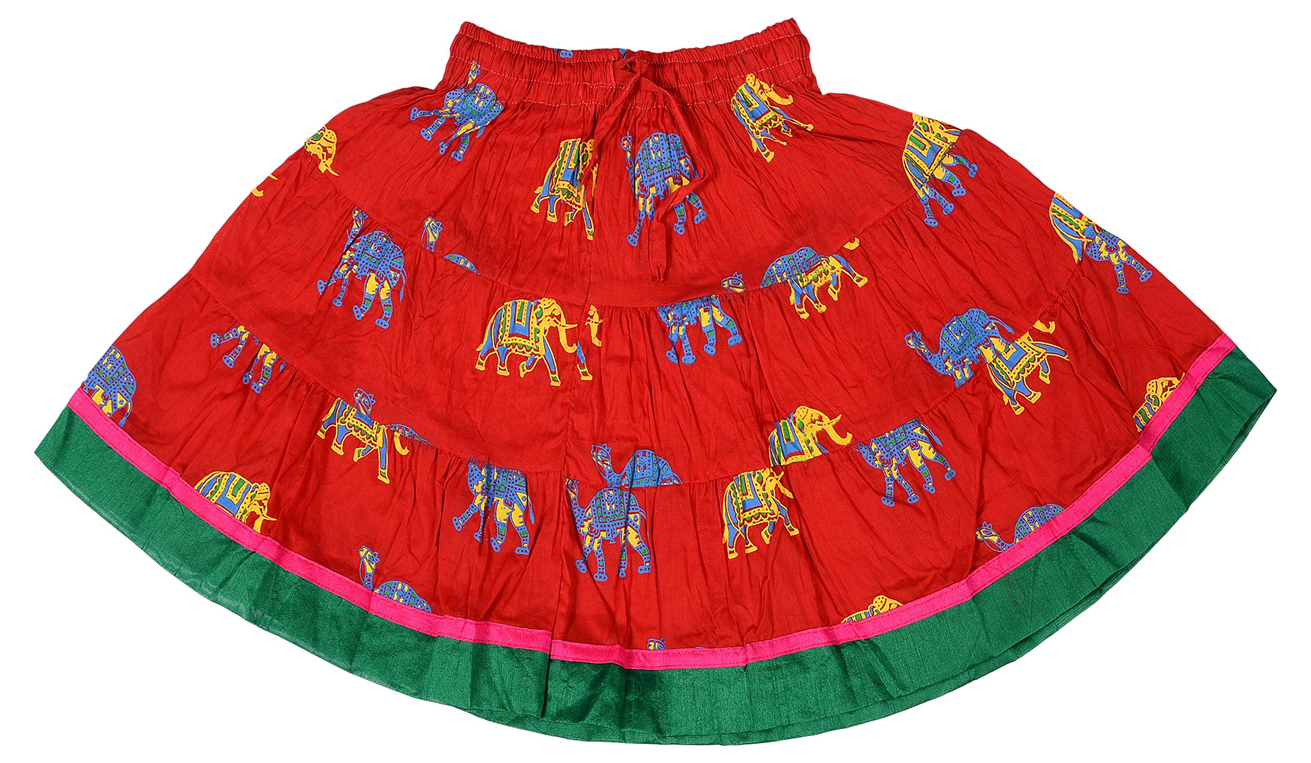 DIAMO Girls' Cotton Lehenga Choli (KID364-5-6 year, Red, 5-6 year) 2