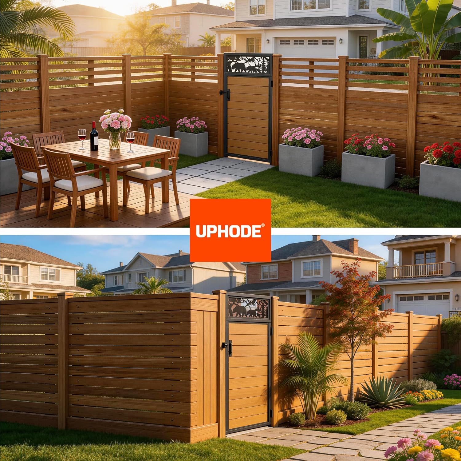 3x6FT(34.8" x 70.8") 201 Stainless Steel Fence Gate Kit Heavy Duty, Anti Sag Metal Fence Gate Frame Kit with Board, Morden Garden Gate Hardware Kit Outdoor (Left/Right Free-Installation)