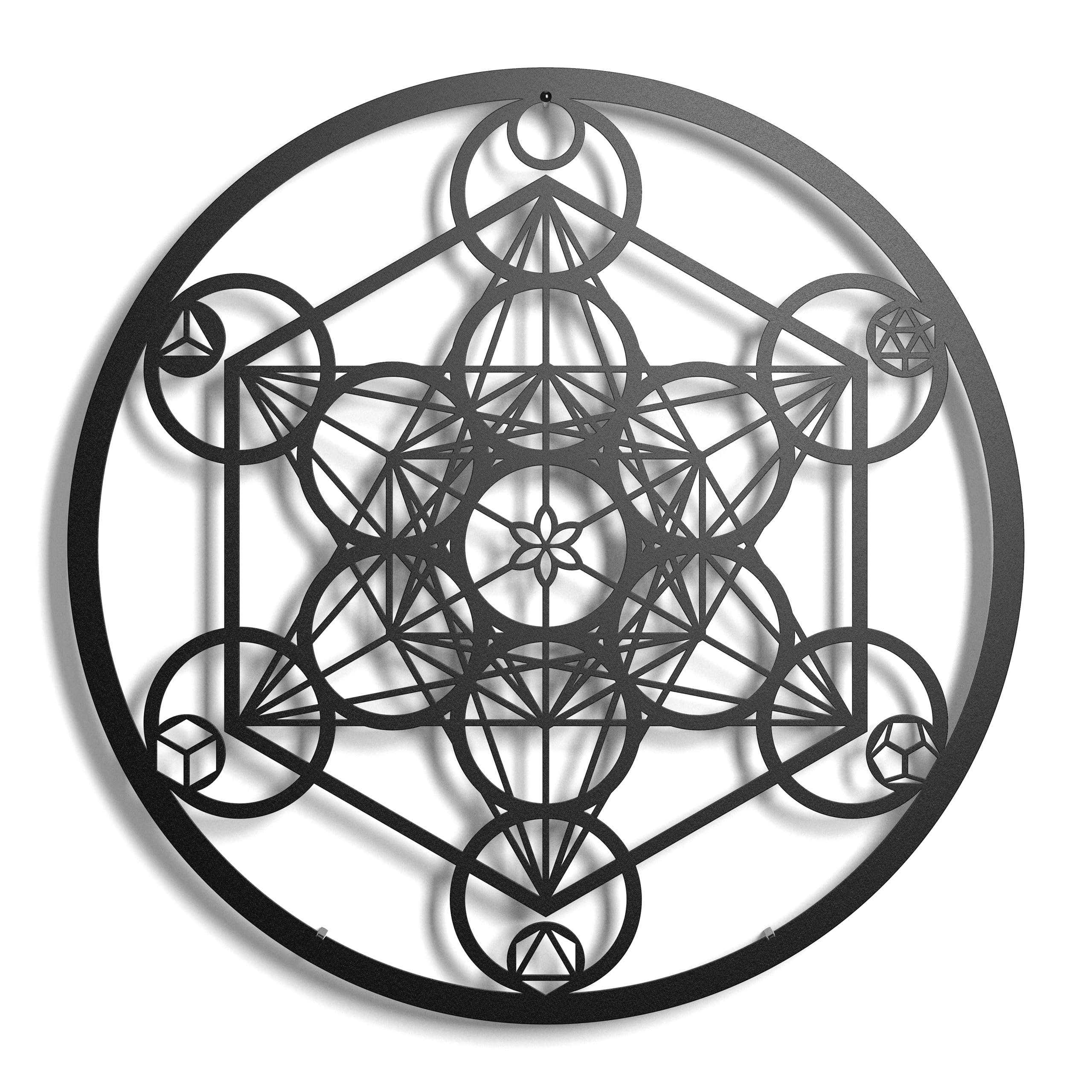 keluly Decorazione in metallo. Scultura da parete galleggiante, con ombre, in acciaio. (43 x 31 cm., Cubo Metatron)