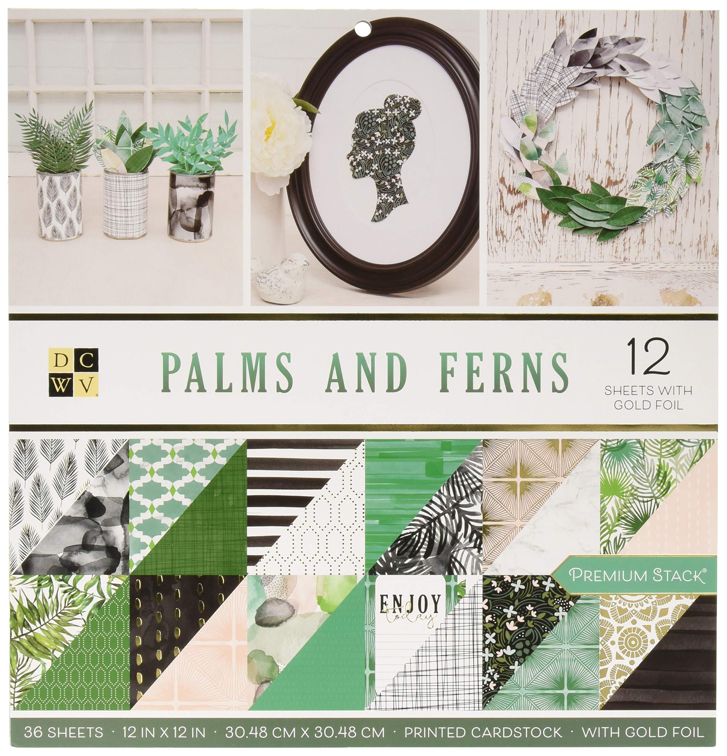 DCWVDieCuts Paper Stack 12x12" Palms and Ferns