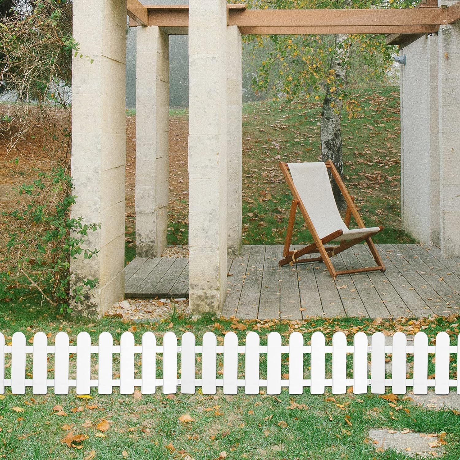 HANABASS Outdoor Fence Decor 8pcs Set of Plastic Decorative Fences Garden Border Edging