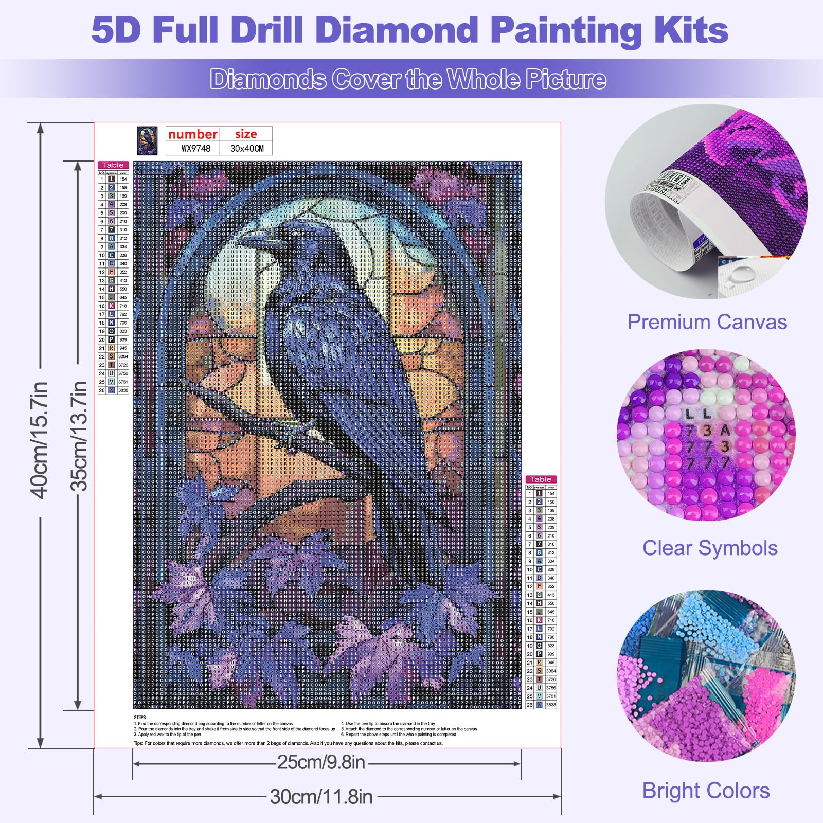 Crystal Art Kits MEIYUDA Gnome 5D Diamond Painting Kits For Beginners, DIY Crystal Art Kits For Adults
