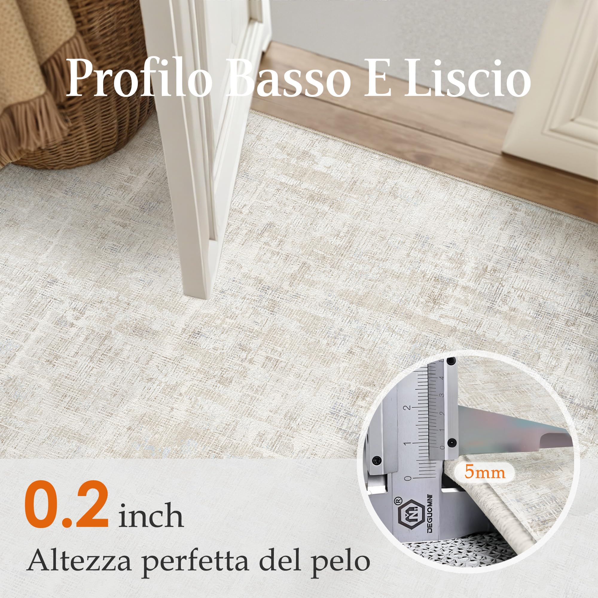 PureCozy Tappeto Salotto 240x300cm Beige Astratto | Lavabile, Antiscivolo, Moderno, Naturale, Grande, Cameretta, Scendiletto, Camera da Letto, Ufficio, Pelo Corto