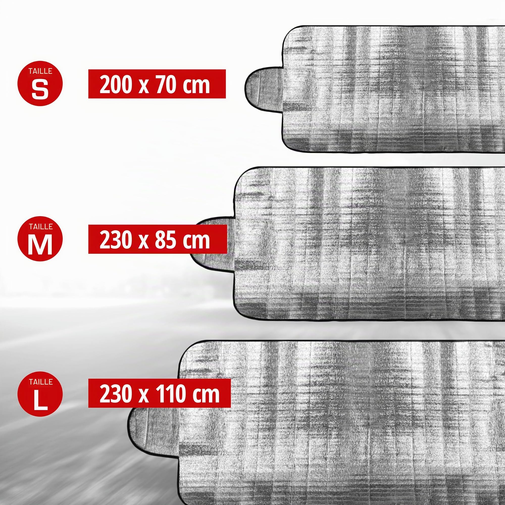 WALSER 16542 Feuille de glace pour vitres, couverture de pare-brise, protection de vitre de voiture hiver/été, protection thermique 230x110 cm