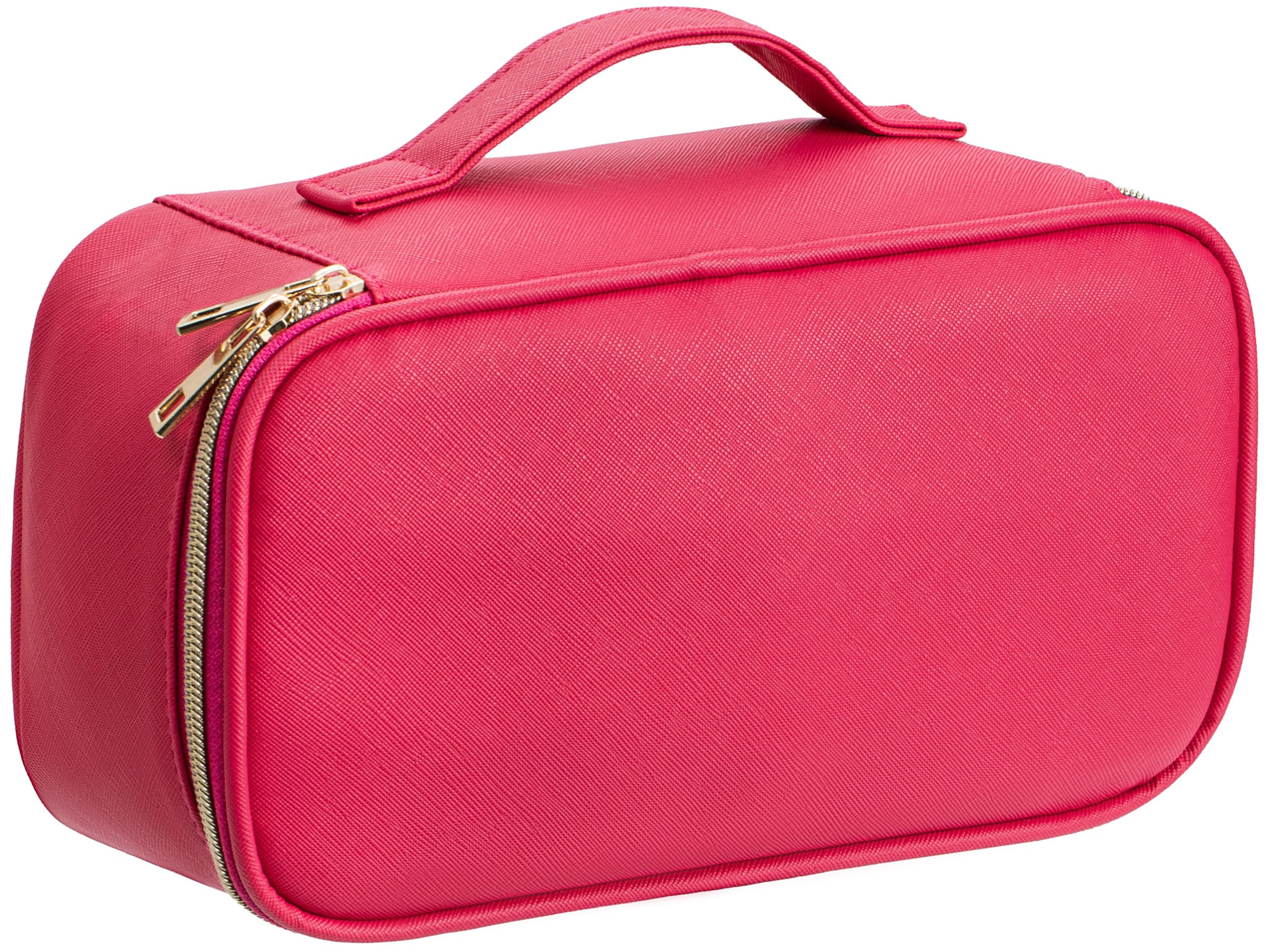 HBlife Small Makeup Bag Travel Cute Make Up Bag Makeup Brush Bag Case Organizer Cosmetic Bags for Women Girls with Handle (Hot Pink)