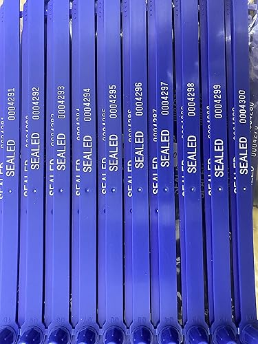 Paquete de 200 etiquetas de seguridad a prueba de manipulaciones de plástico con cierre de Tite-Lock para tractores y camiones, sellos de envío