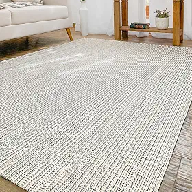 Tapete Rústico Algodão Cru 2,00m x 1,40 Sala Quarto Lavável na Máquina Antiderrapante Artesanal de Tear