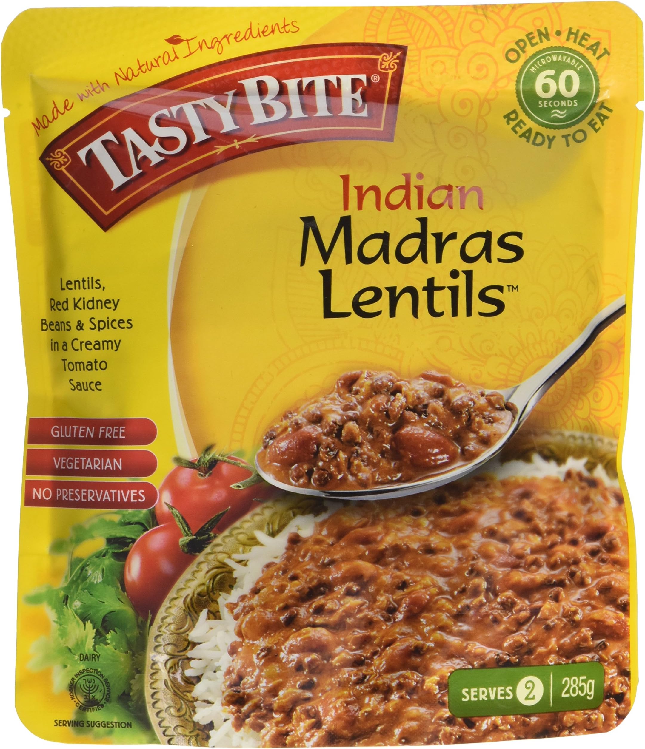 Tasty Bites Indian Madras Lentils 285 g (Pack of 6)
