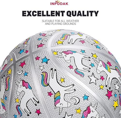 Miniatura 8 de INPODAK Kids Basketball Youth Basketball 27.5 Inches Size 5 Junior Girls Basketball Classic Sport Ball Game Indoor Outdoor for Girl Kids Teenage