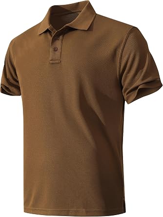 Mens Quick-Dry Active Polo Shirts Short Sleeve Performance for Golf Tennis Daily Casual Collared T-Shirt