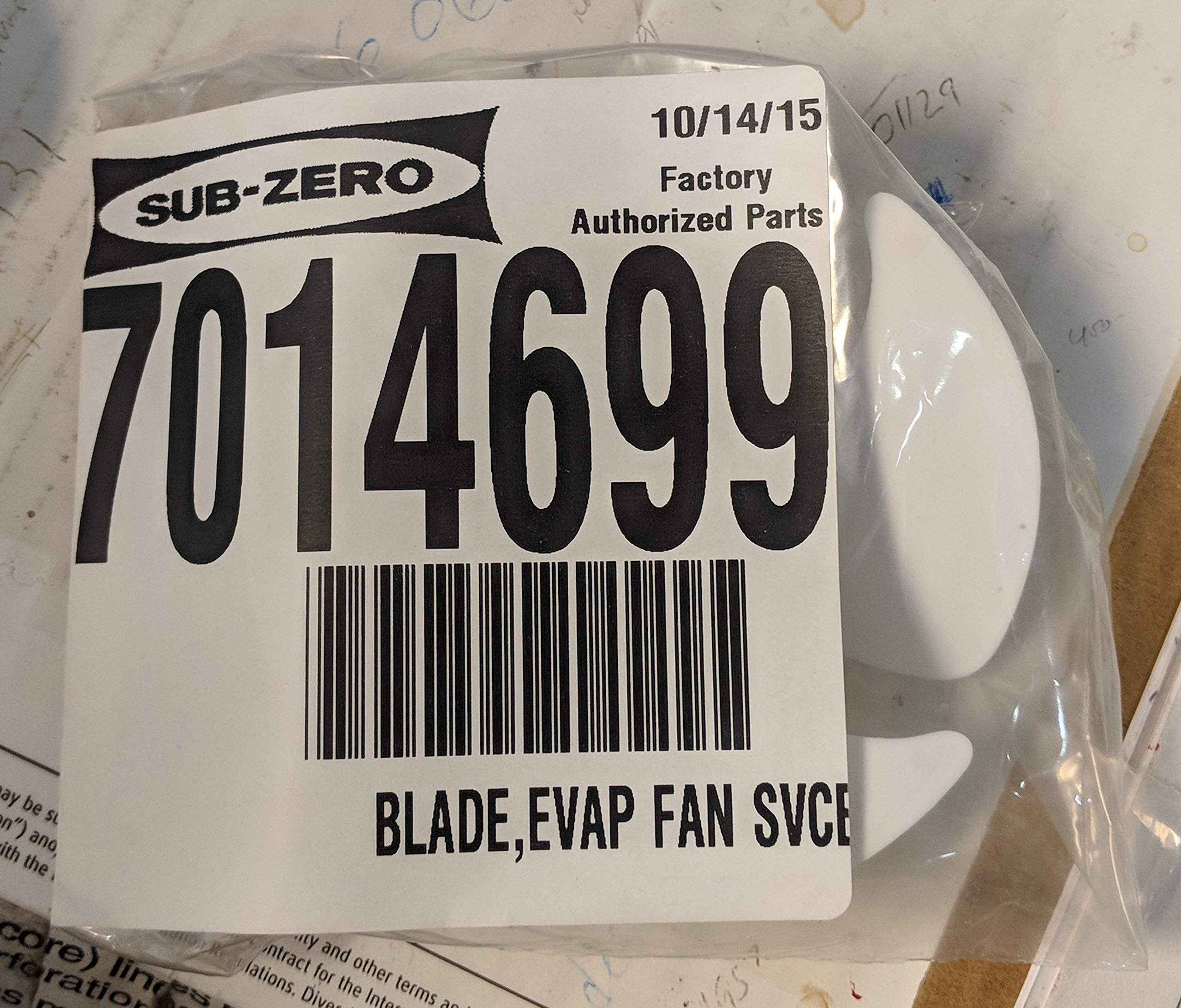 7014699 FAN BLADE, EVAPORATO WAS 3150640
