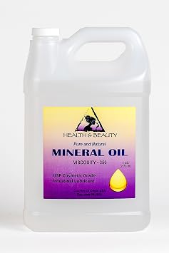 H&B Oils Center Co. Mineral Oil 350 Viscosity USP Grade Intestinal Lubricant 100% Pure 128 oz, 7 LB, 1 gal