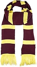 HENBRANDT Red and Gold Wizard School Scarf One Size Unisex Magic Fancy Dress Imaginative Play, Halloween, Book Week, Dress Up Accessory Winter Warm Scarf