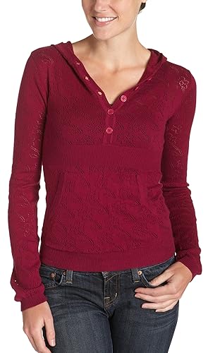Buffalo by David Bitton Women's Anisa Pointelle Fine Knit Hoodie