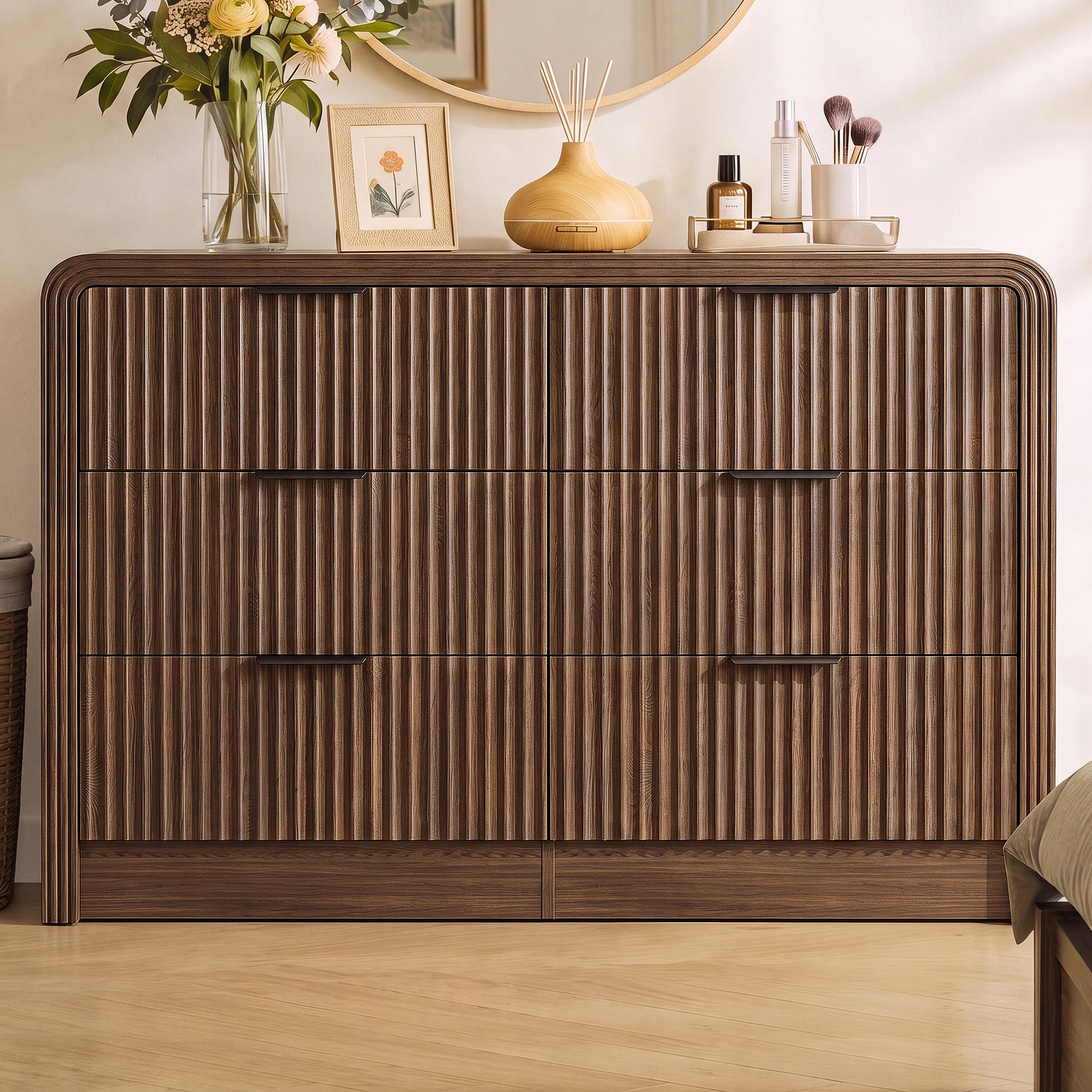 View 1 of [Missing other assembly pieces] Decofy Fluted 6-Drawer Dresser