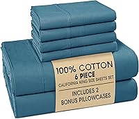 Vista 116 de Casa Platino Juego de sábanas tamaño Queen – Sábanas 100% algodón tamaño Queen refrescantes con 4 fundas de almohada, sábana bajera de bolsillo