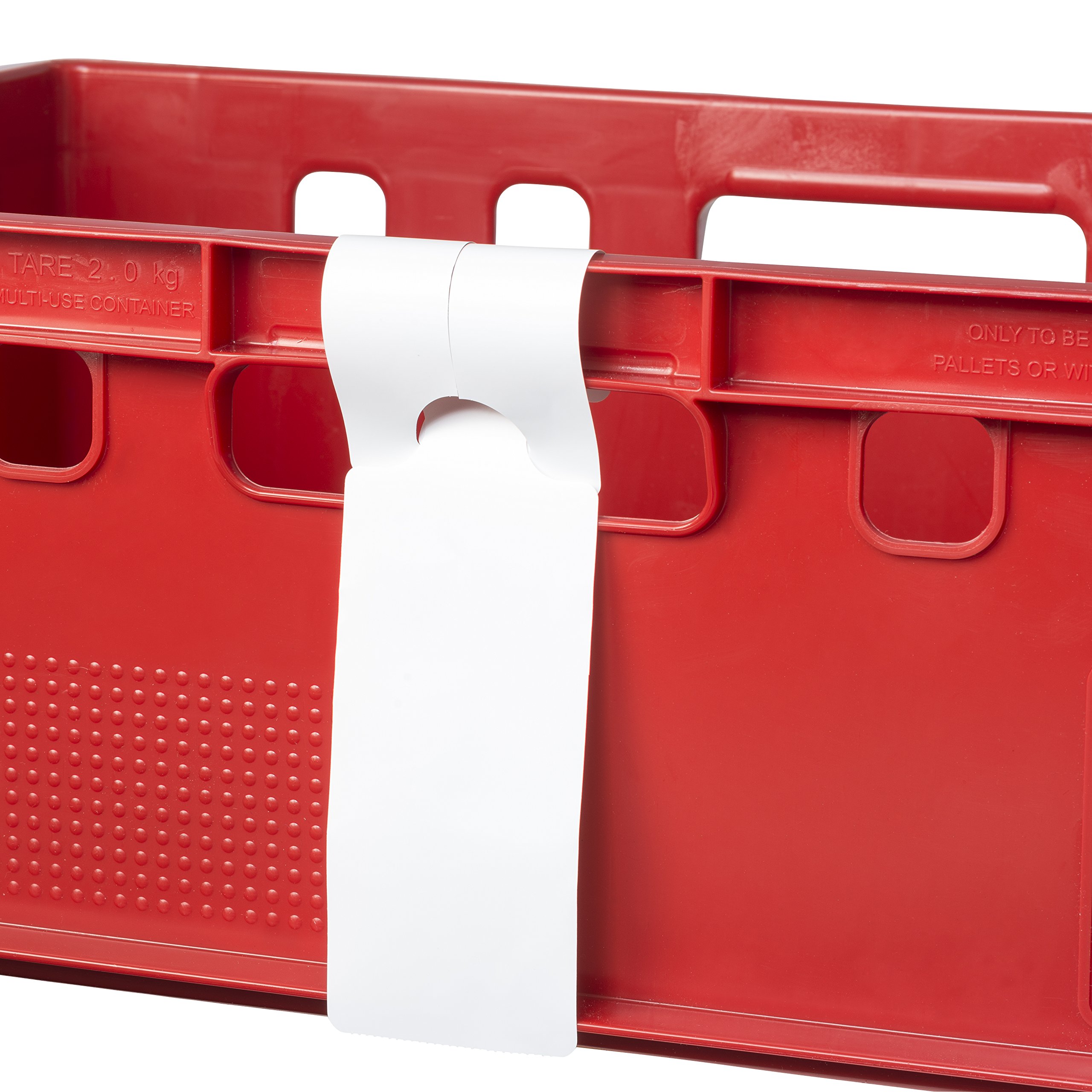 1000 Stück Schlaufenetiketten 65 x 283 mm, weiß