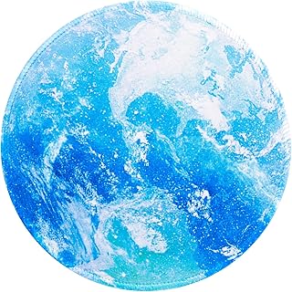 Molain Mouse Pad/Mat for Computer Laptop, Gaming Mouse Mat 8.54x8.54x0.11in Blue Earth Keyboard Pad Desk Pad with Anti-slip Rubber Base Round Mouse Pad Mat for Office Home