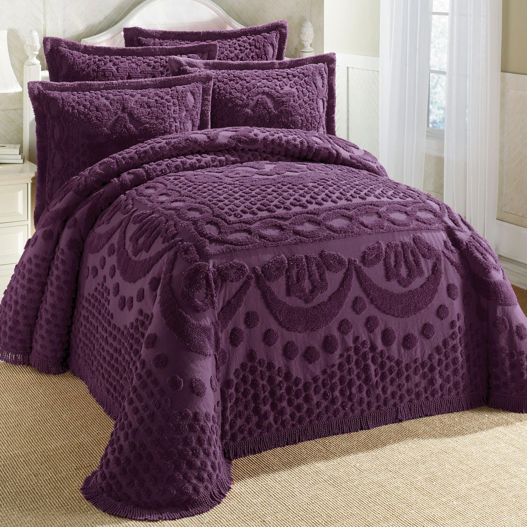 BrylaneHome Cotton Georgia Chenille Bedspread