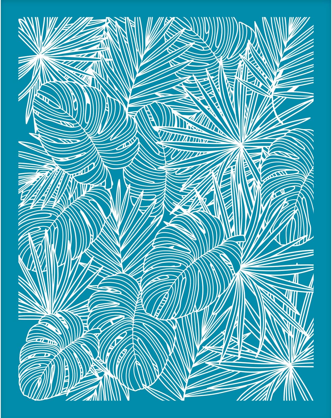 OLYCRAFT 4x5 Inch Monstera Clay Stencils Dypsis Lutescens Silk Screen for Polymer Tropical Plant Leaf Mesh Transfer Jewelry Making, (DIY-WH0341-047-US13)