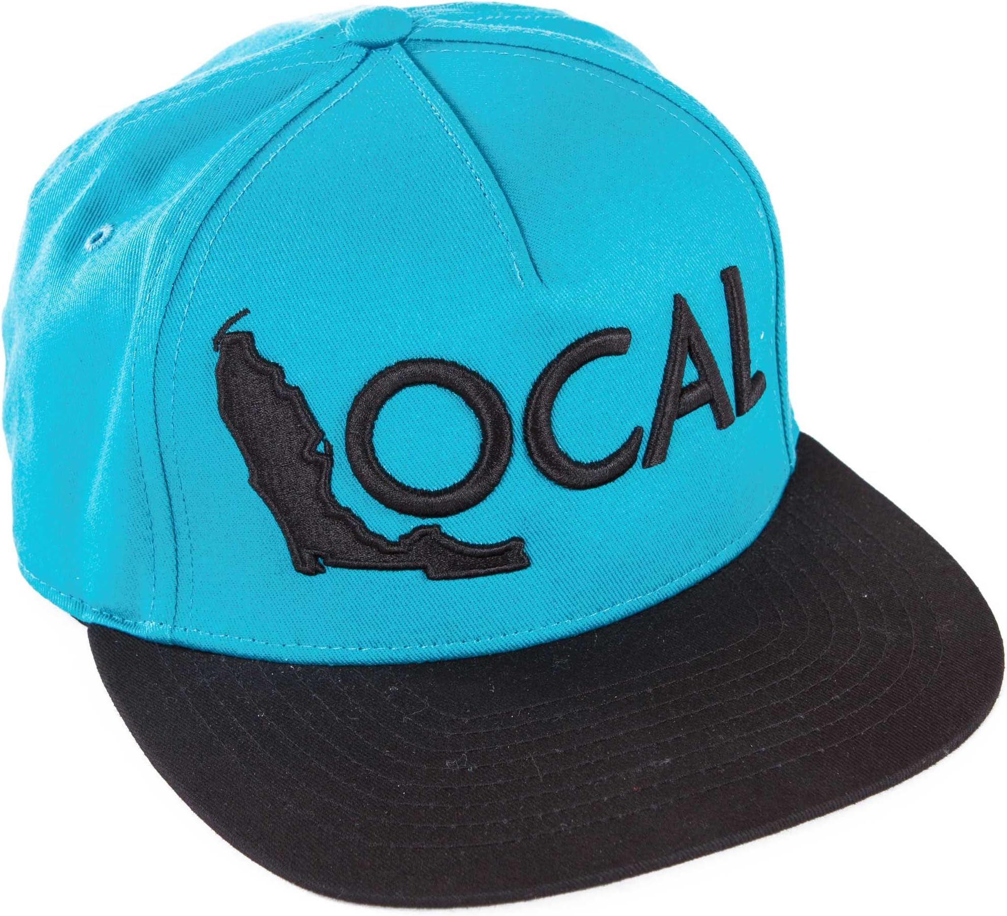 Local Brand, Snapback Flatbill Hat, Teal/Black, One-Size