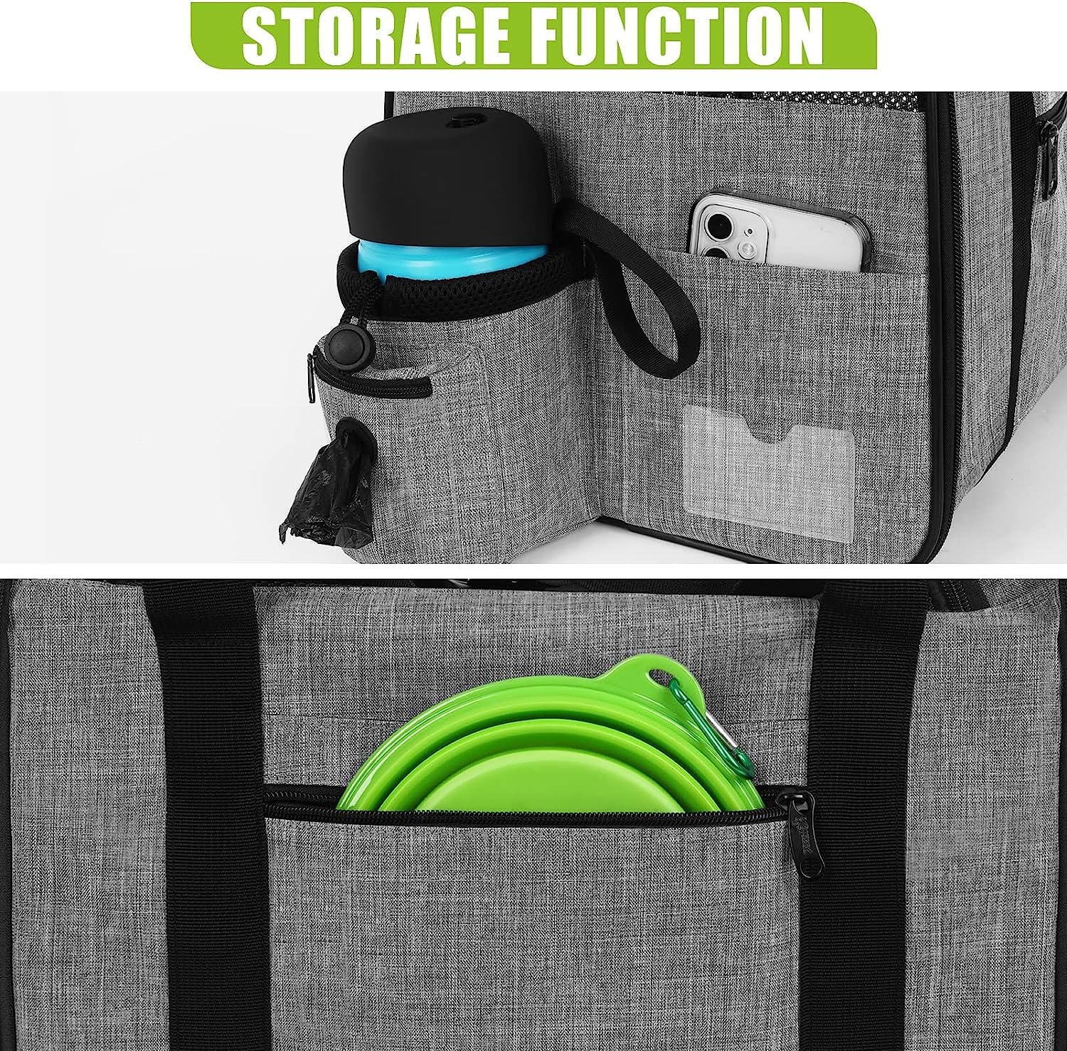 Pecute Bolso Transportín Gatos y Perros Carga Máxima 6 kg,Transporte Transpirable para Mascotas, Portador de Viaje con Correa de Hombro Ajustable, Transporte de Gato con Colchón Suave