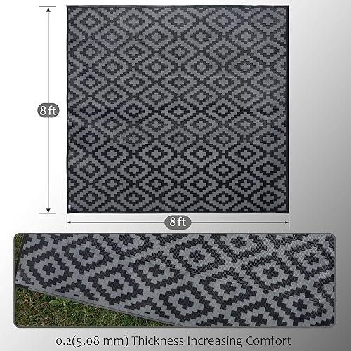 Miniatura 206 de SAND MINE - Alfombras reversibles, alfombra de pajillas de plástico, alfombra de área moderna, alfombra grande para suelo y exteriores, vehículos