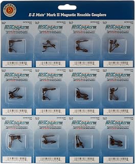 Bachmann Trains E-Z Mate Magnetic Knuckle Couplers - Center Shank - Long (Card of 12)