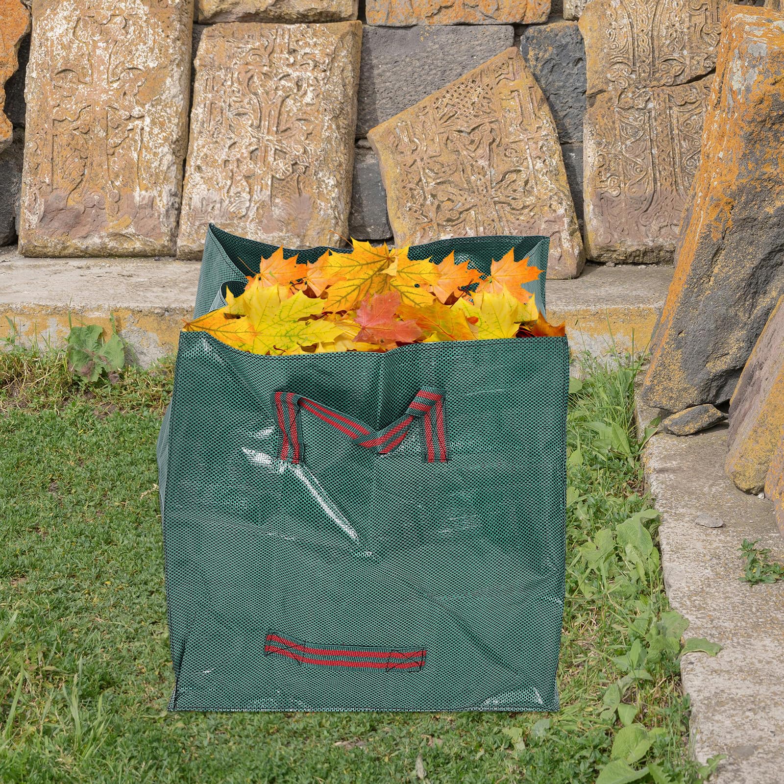 DECHOUS 2 Stück Wiederverwendbare Garten laubsäcke aus Robustem Pp material Große Kapazität Wasserbeständig zur Sammlung von Laub Unkraut und Gartenabfällen für Gartenliebhaber